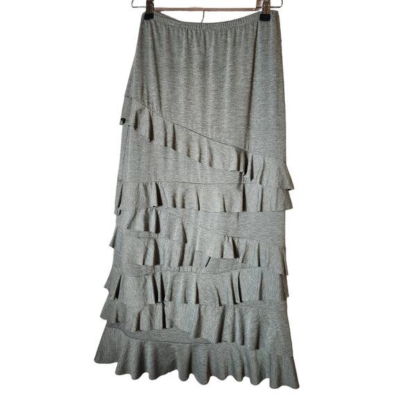 COCO BIANCO Green Layered Boho Hippie Maxi Skirt SZ Small - Picture 1 of 6